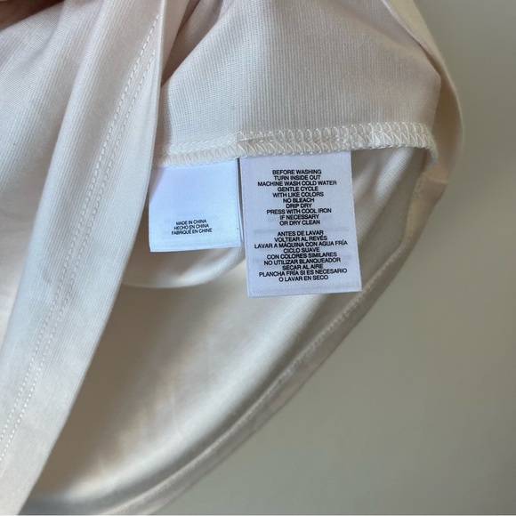 Anne Klein NWOT keyhole back sheer neutral short flutter sleeve shirt soft small - Picture 3 of 10